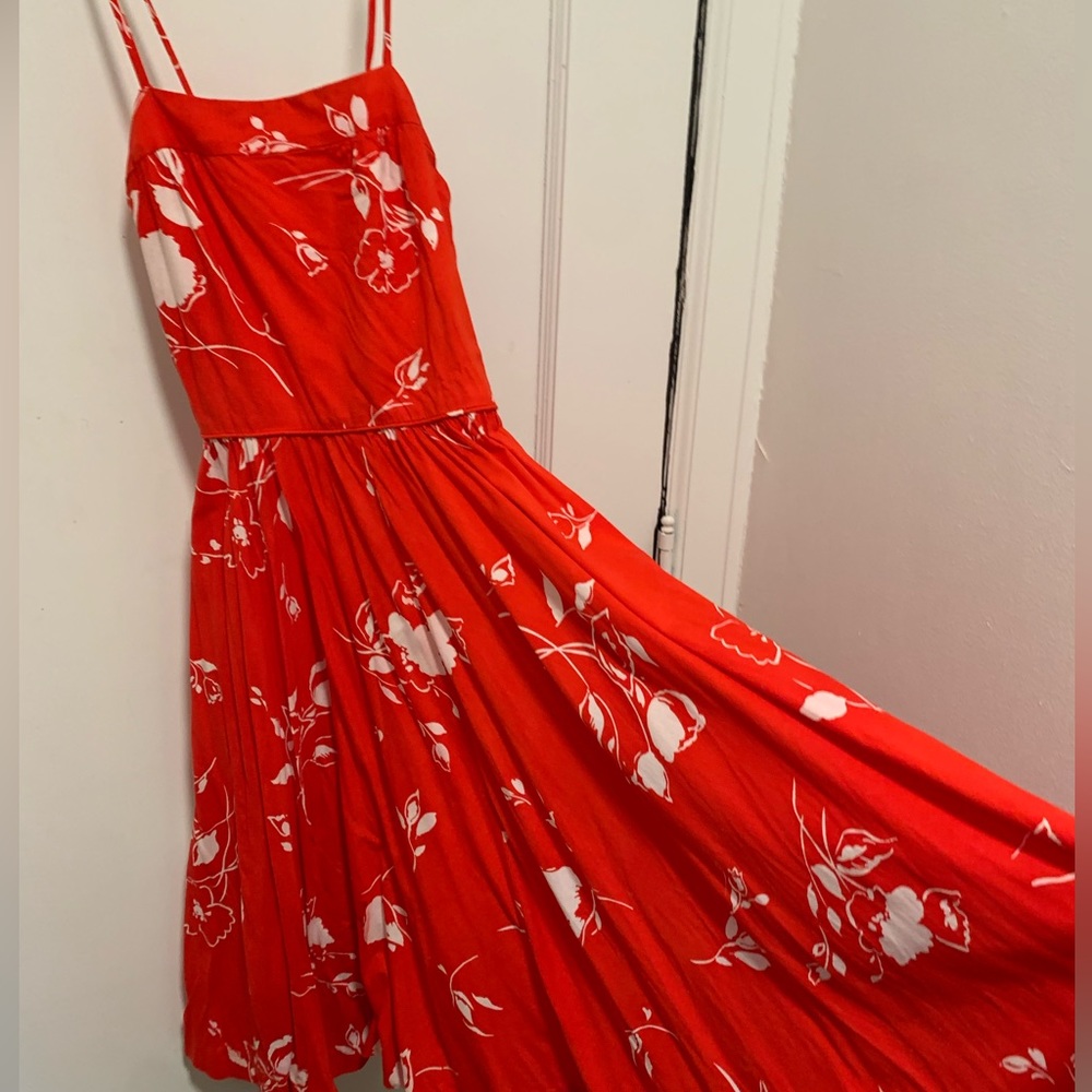 Vintage red floral summer dress